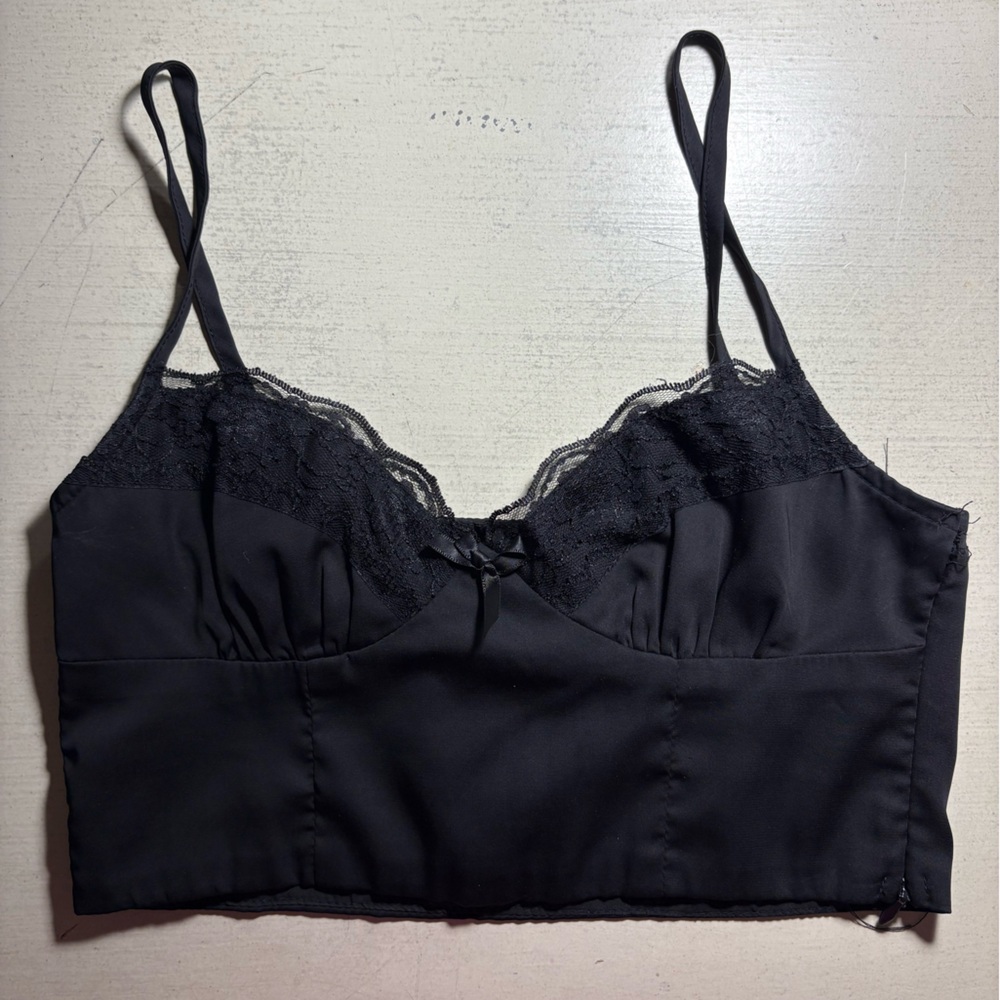Princess Polly Black Lace Crop Top